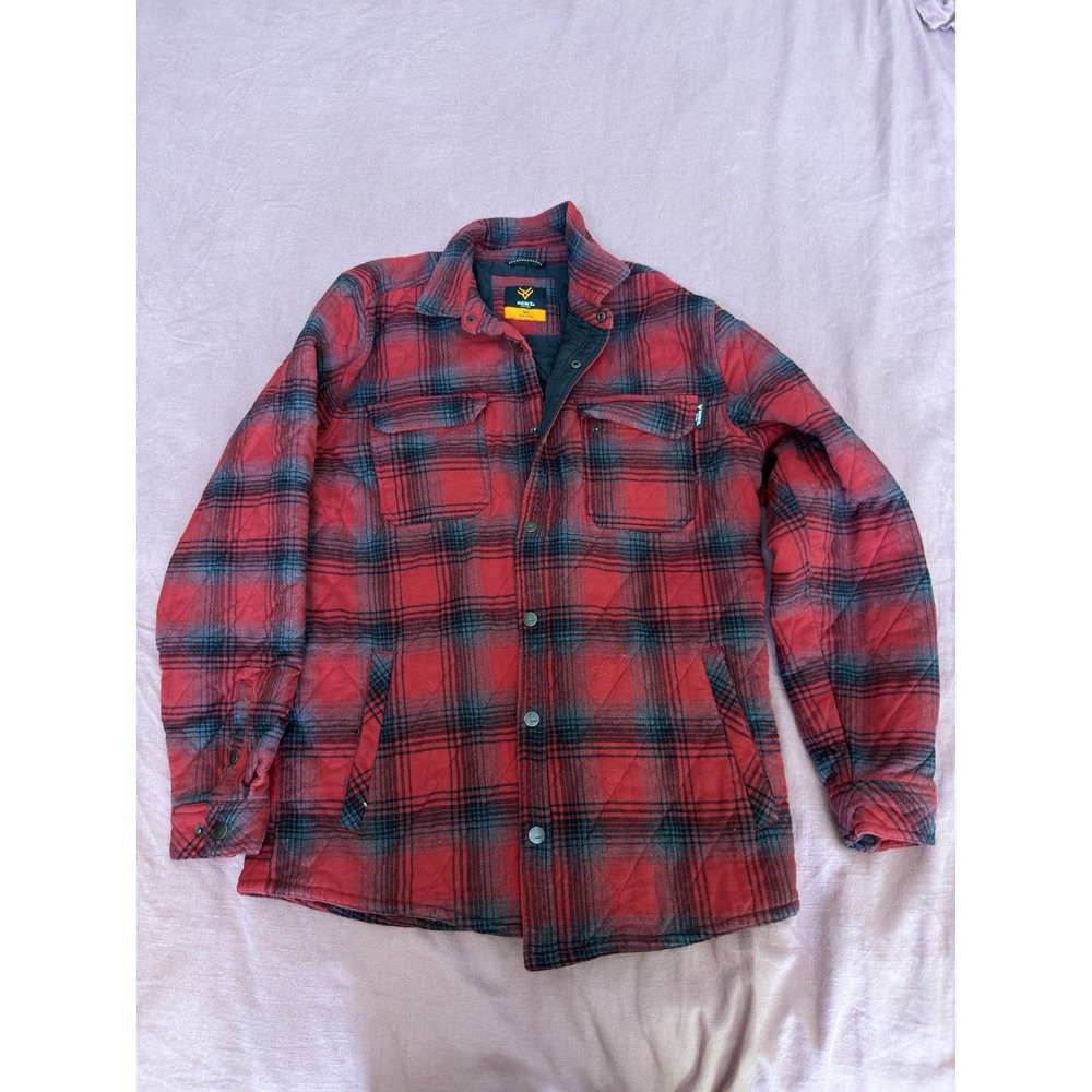 HAWX Work Gear Mens Quilted Lined Flannel Shirt Jacket Red Plaid Size XLT